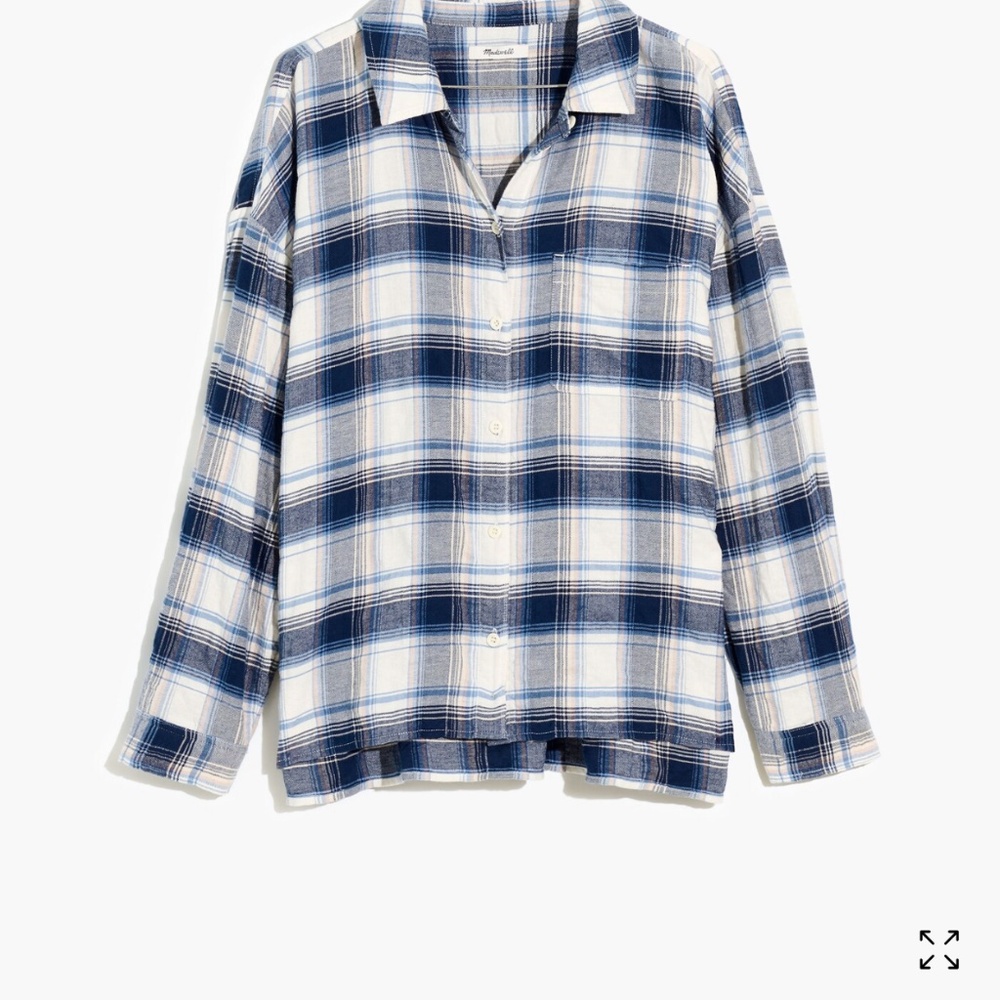 Madewell Flannel Long-Sleeve Boxy Shirt in Herringbone